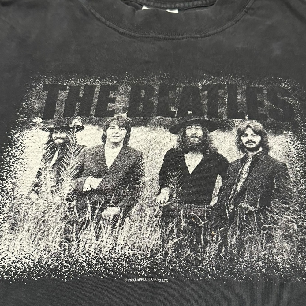 The Beatles T-Shirt Mens Large Black Short Sleeve Band Tee 2003 Vintage Y2K - Picture 3 of 9